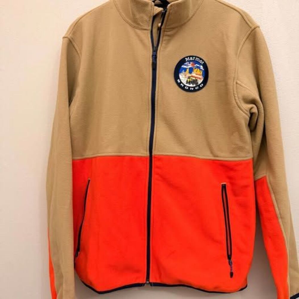 Marmot Bronco collection lightweight fleece men’s size medium orange and khaki